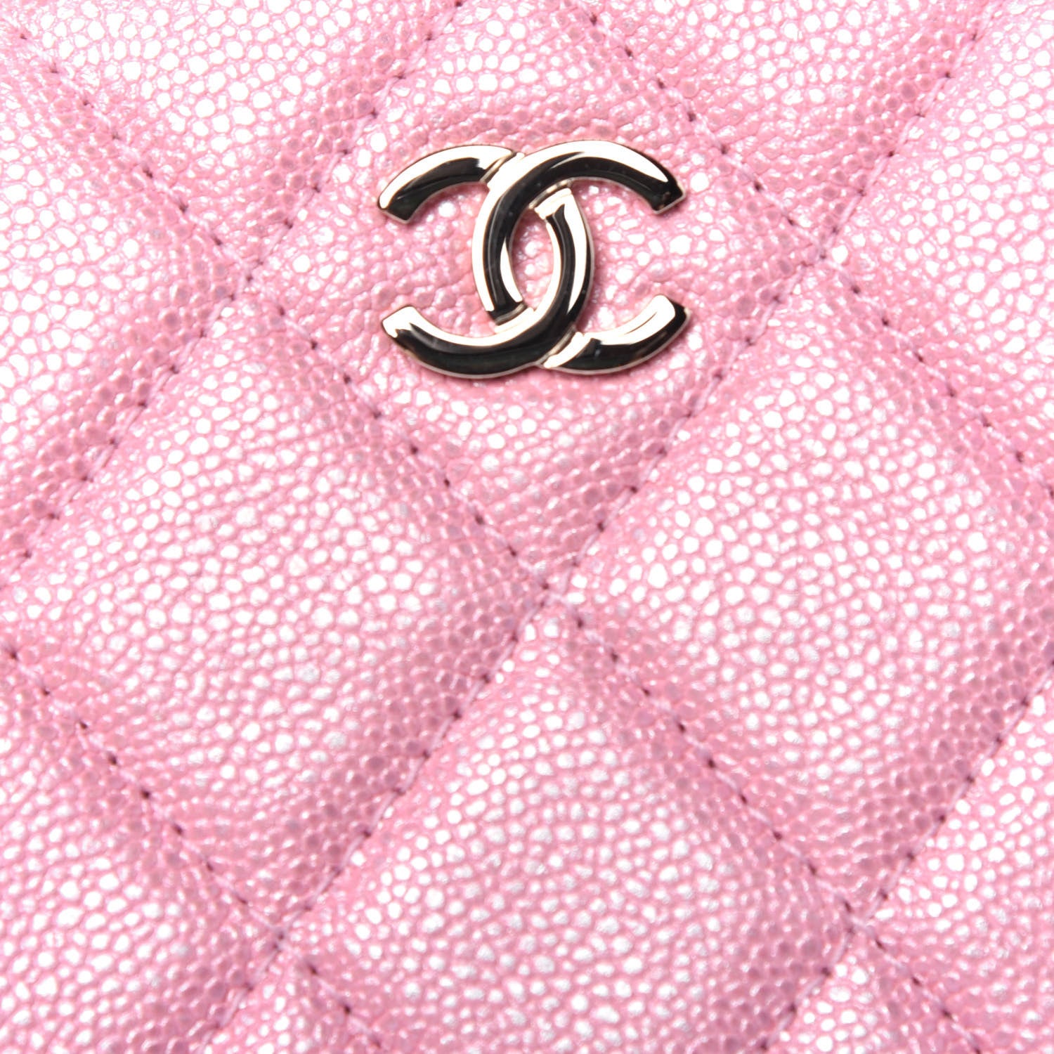 Chanel Iridescent Caviar Quilted Zip Around Classic Coin Purse Rose Pink 10 of 11