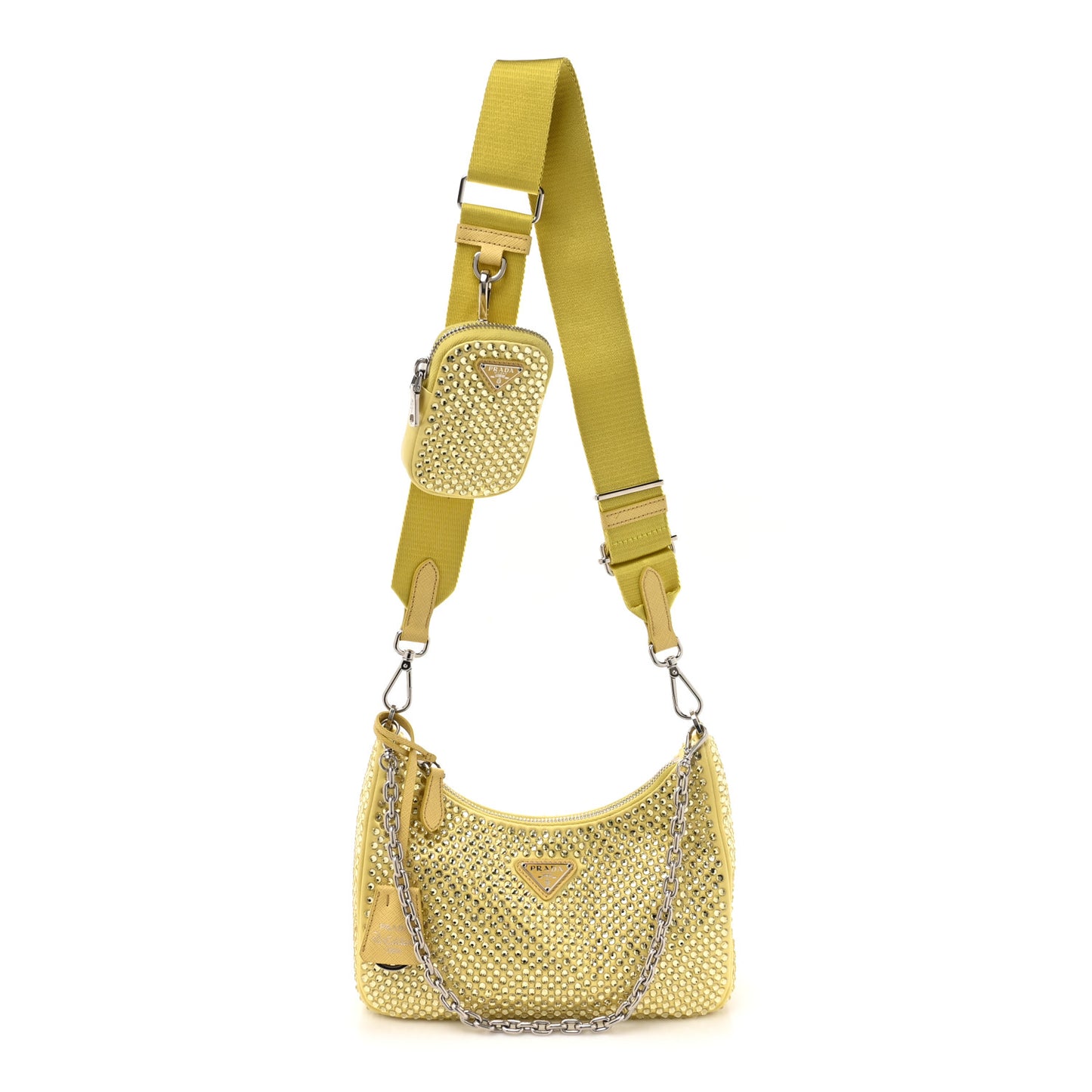 Satin Crystal Re-Edition 2005 Shoulder Bag Ananas