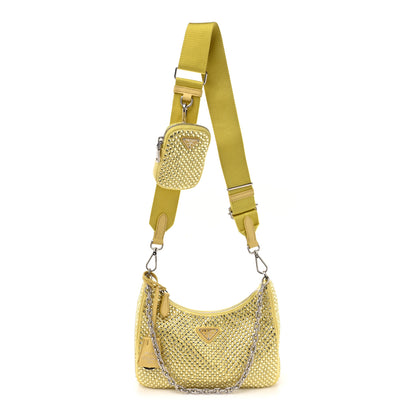 Prada Satin Crystal Re-Edition 2005 Shoulder Bag Ananas 1 of 9