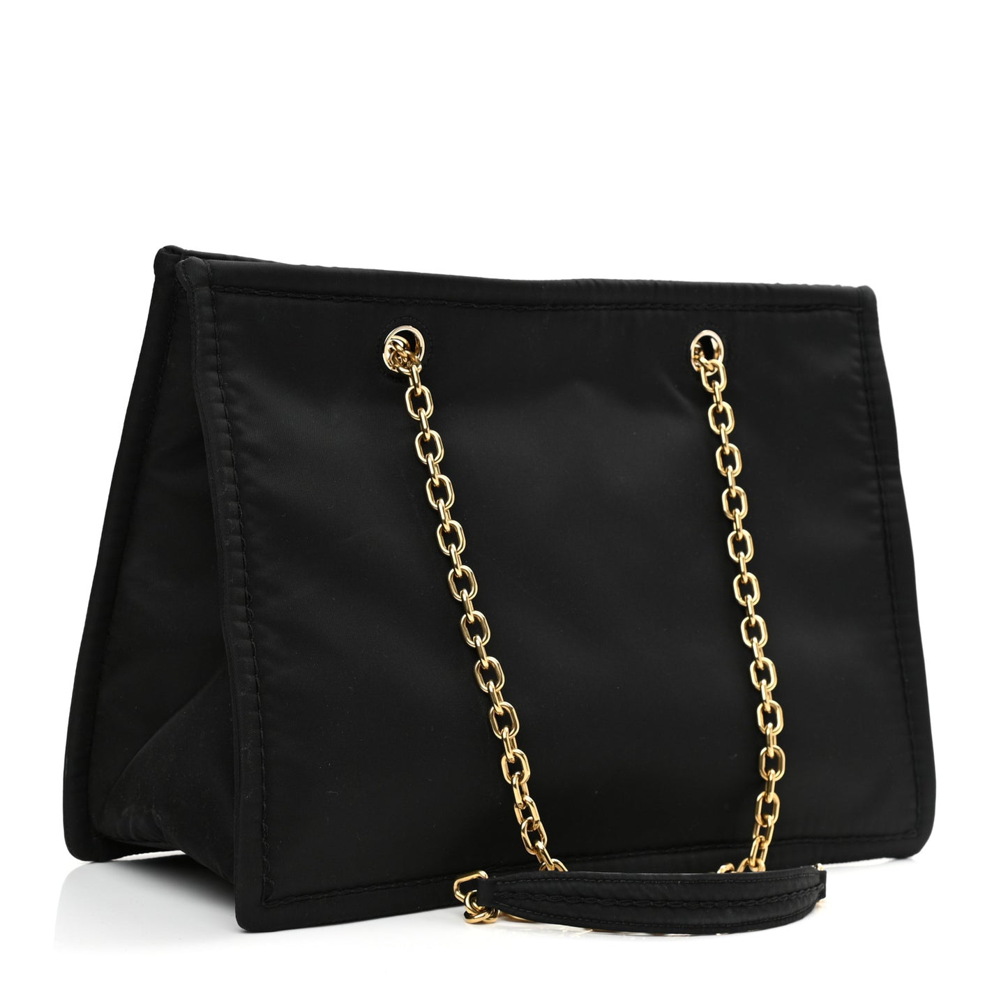 Tessuto Nylon Chain Tote Black