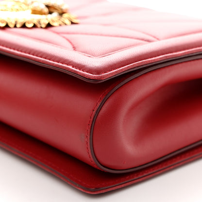 Dolce & Gabbana DOLCE GABBANA Calfskin Large Devotion Crossbody Bag Red 10 of 15
