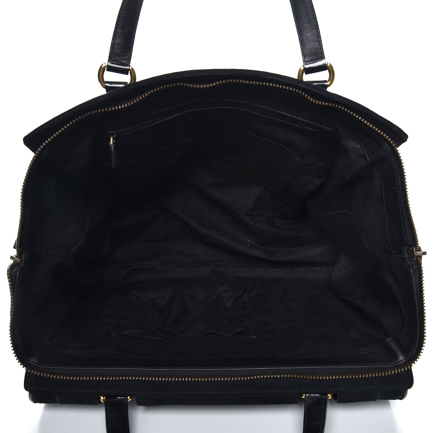 Gucci Suede Medium 1973 Top Handle Satchel Black 5 of 15
