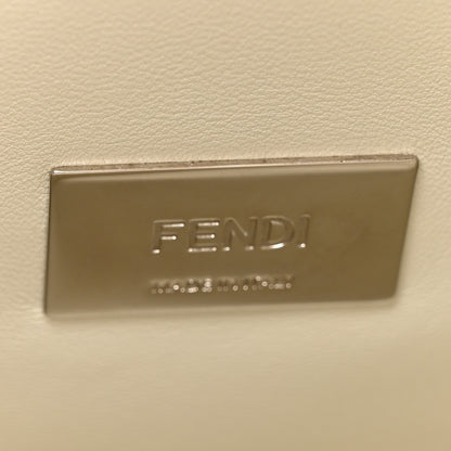 Fendi Shiny Crocodile Shiny Nappa Medium Peekaboo Iconic Satchel White Grey 7 of 10