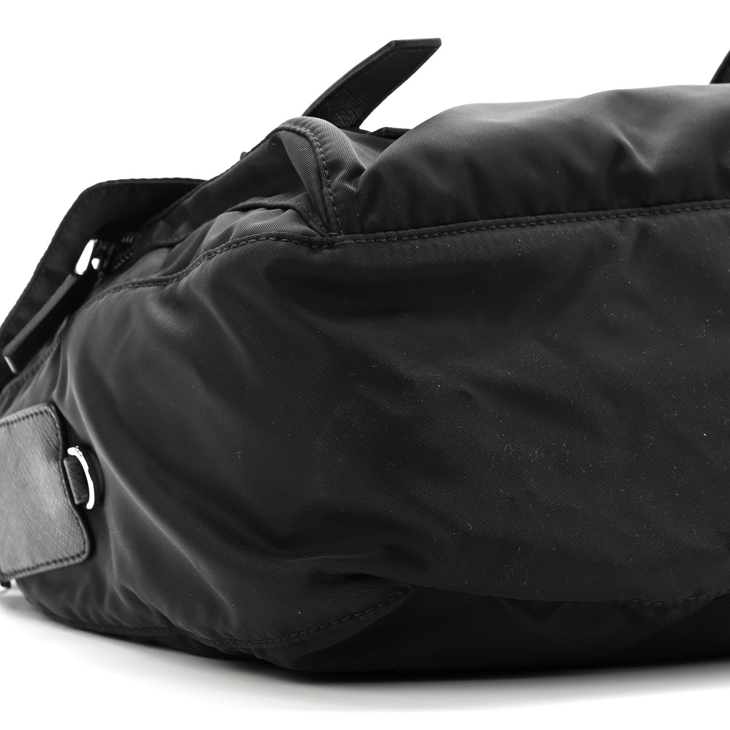 Prada Tessuto Nylon Saffiano Vela Messenger Bag Black 8 of 9
