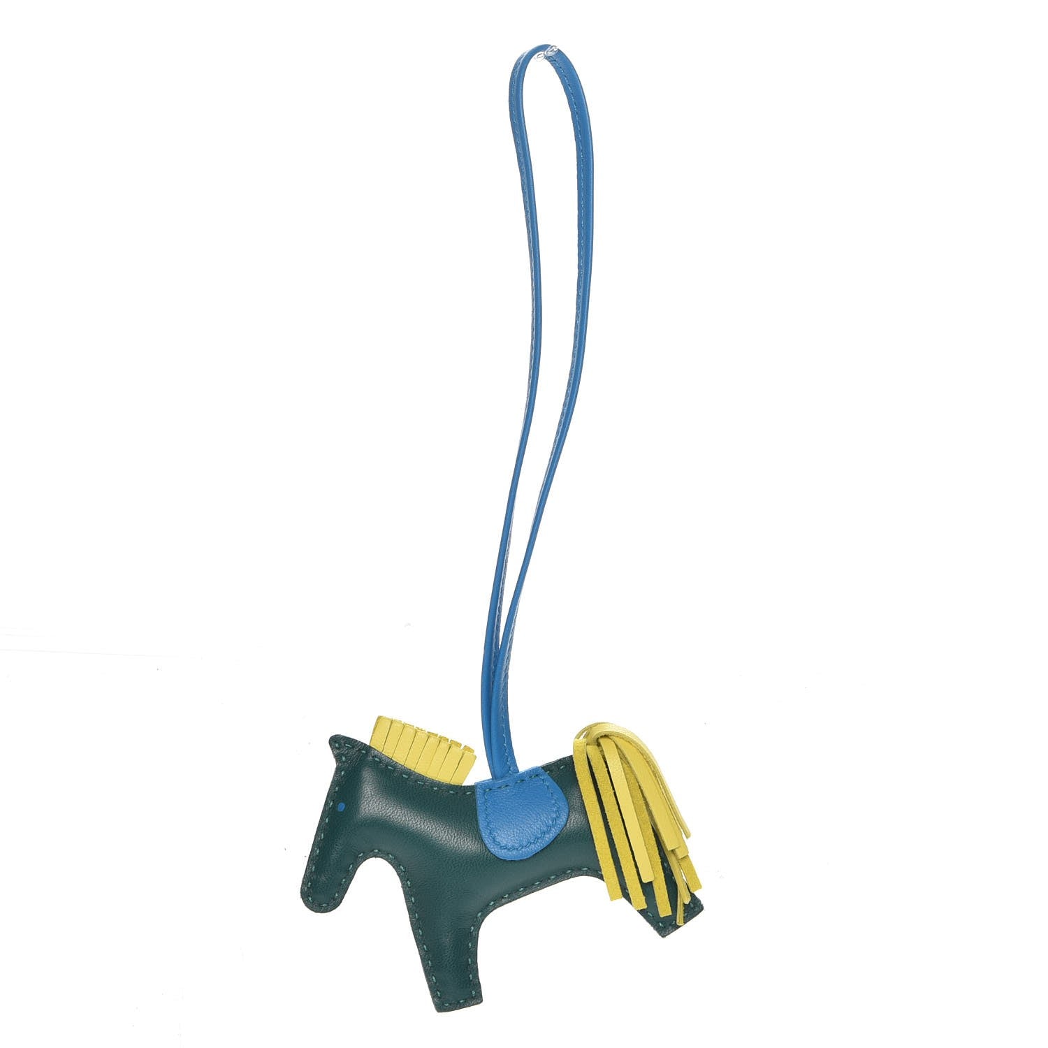 Hermes Milo Lambskin Grigri Rodeo Horse Bag Charm PM Malachite Bleu Zanzibar Lime 1 of 4