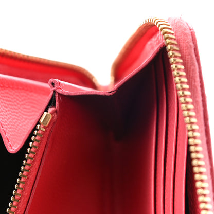 Saint Laurent Grain De Poudre Matelasse Chevron Monogram Zip Around Wallet Rose Clair 7 of 16