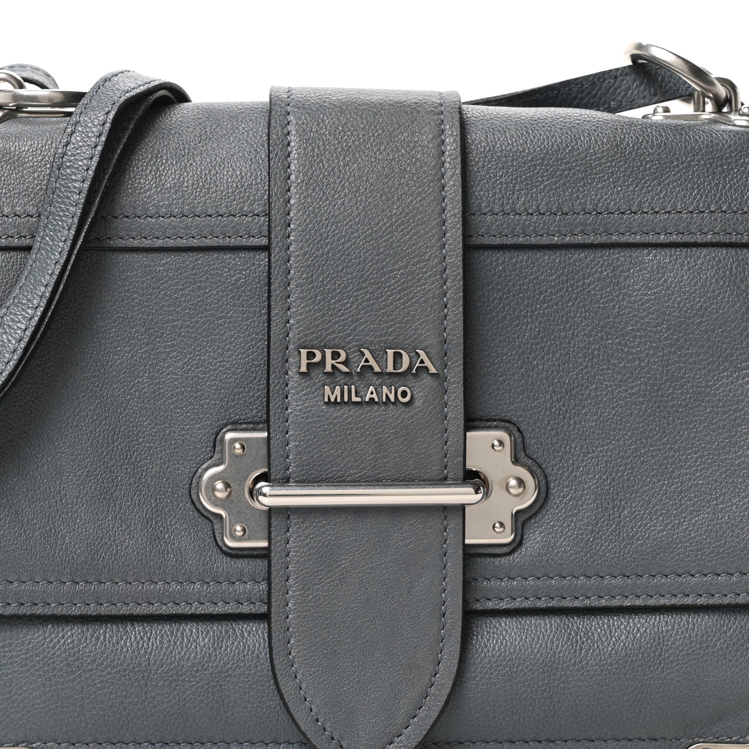 Prada Glace Calf Soft Cahier Bag Marine Astrale 7 of 9
