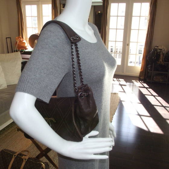 Chanel Leather Diamond Stitch Flap Brown 2 of 8