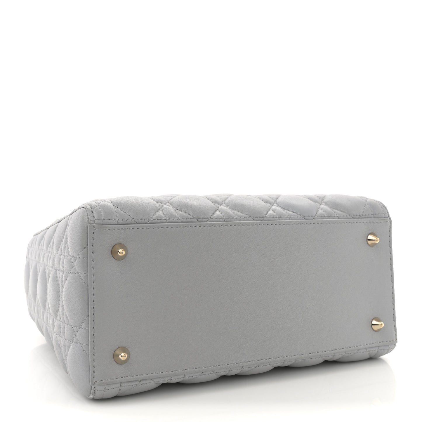 Pearly Lambskin Cannage Medium Lady Dior Grey