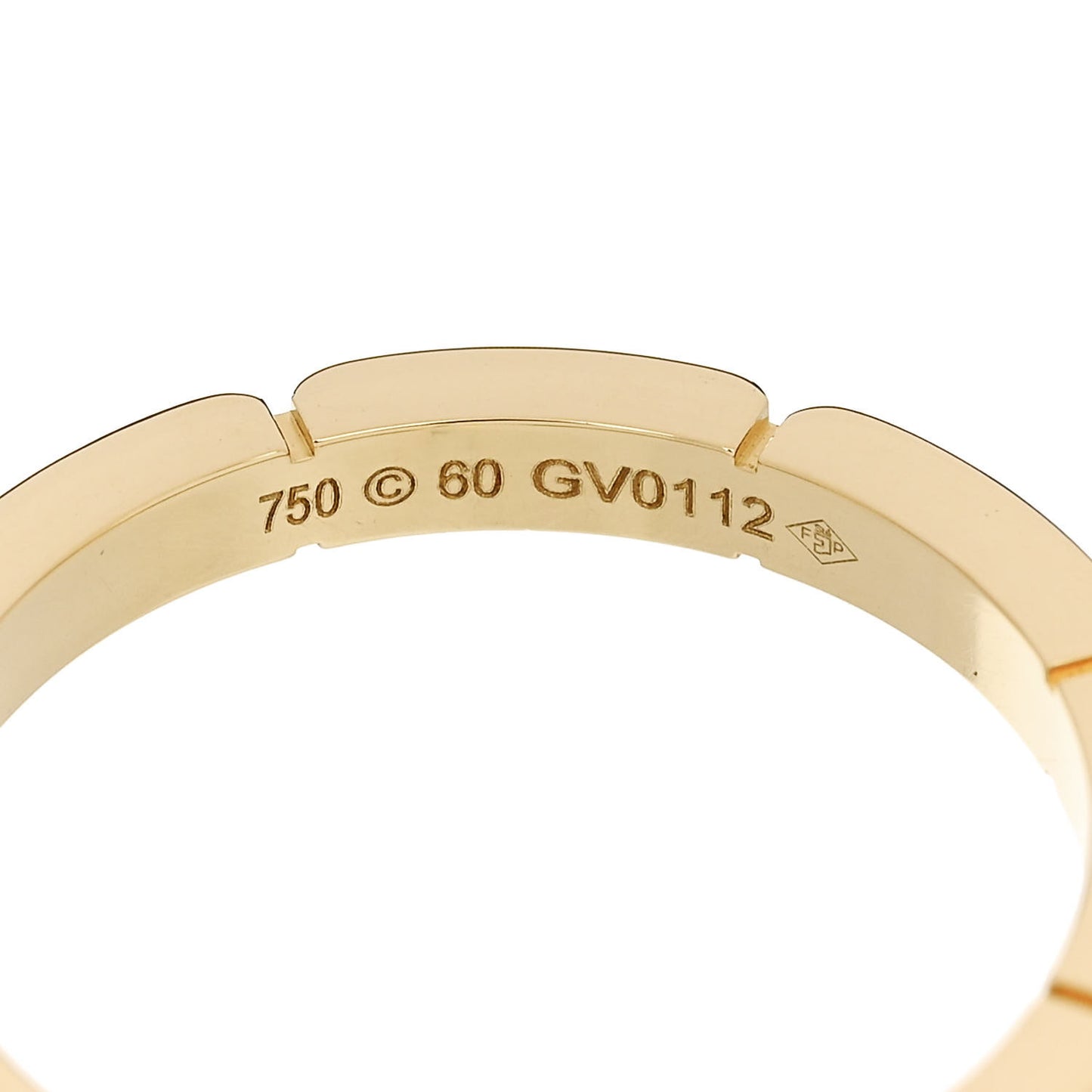 18K Yellow Gold 2.5mm Maillon Panthere Wedding Band Ring 60 9.25