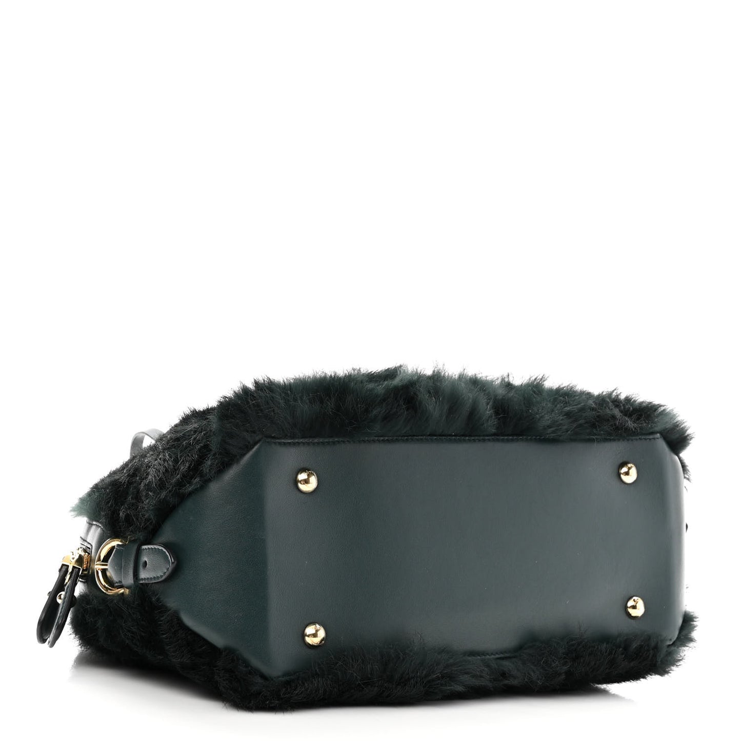 Fur Calfskin Fiamma Bag Dark Green