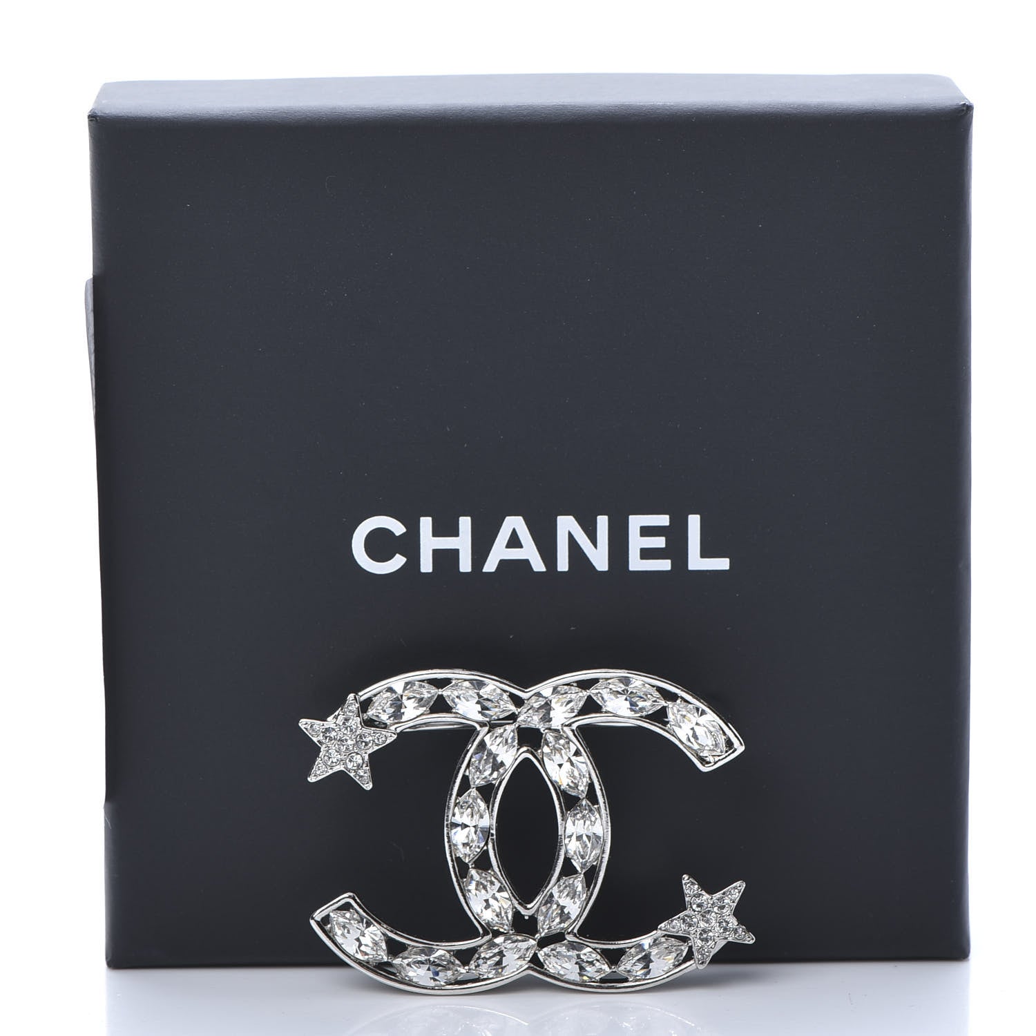 Chanel Crystal Starfall CC Brooch Silver 5 of 5