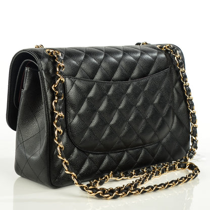 Chanel Caviar Quilted Jumbo Double Flap Black 3 of 8