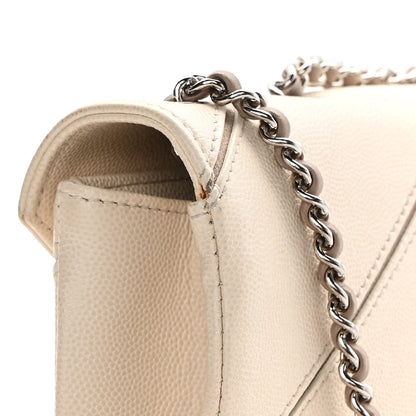 Chanel Caviar Macro Chevron Single Flap White 14 of 17
