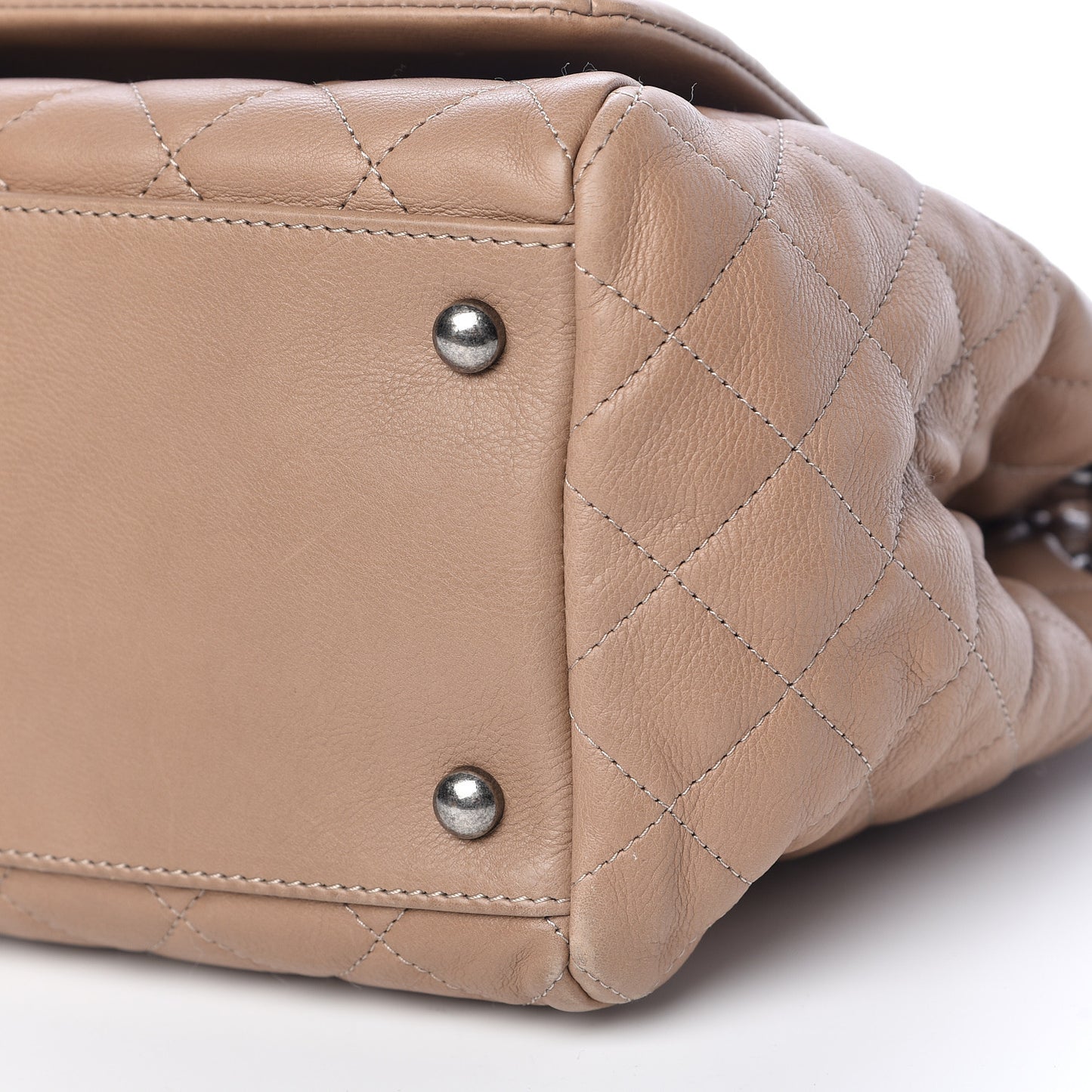 Calfskin Quilted Istanbul Accordion Flap Beige