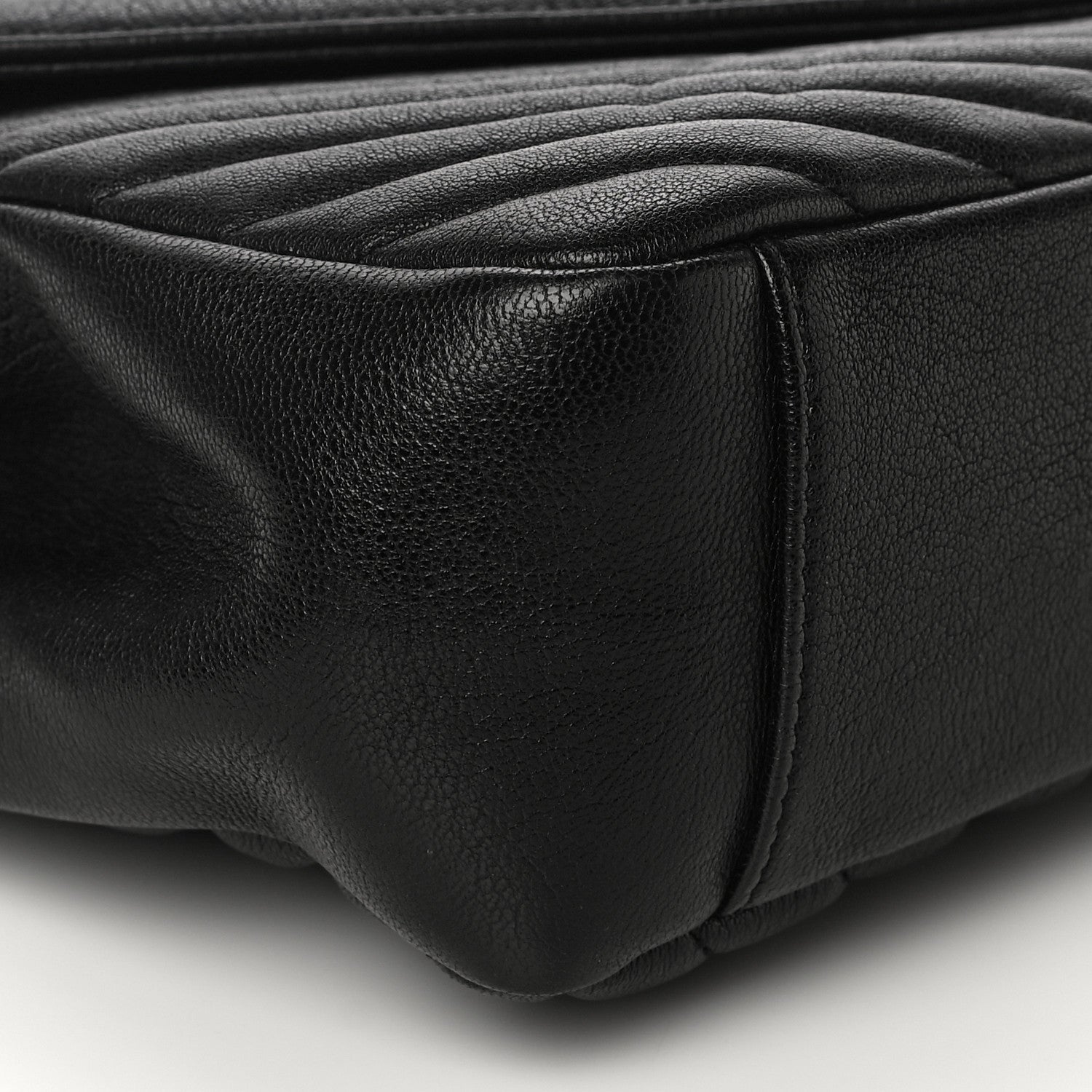 Saint Laurent Sheepskin Matelasse Chevron Monogram Large College Satchel Black 8 of 9