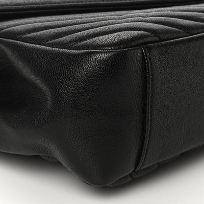 Saint Laurent Sheepskin Matelasse Chevron Monogram Large College Satchel Black 8 of 9