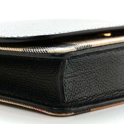 Burberry Derby Calfskin House Check Wallet On Chain Black 10 of 11