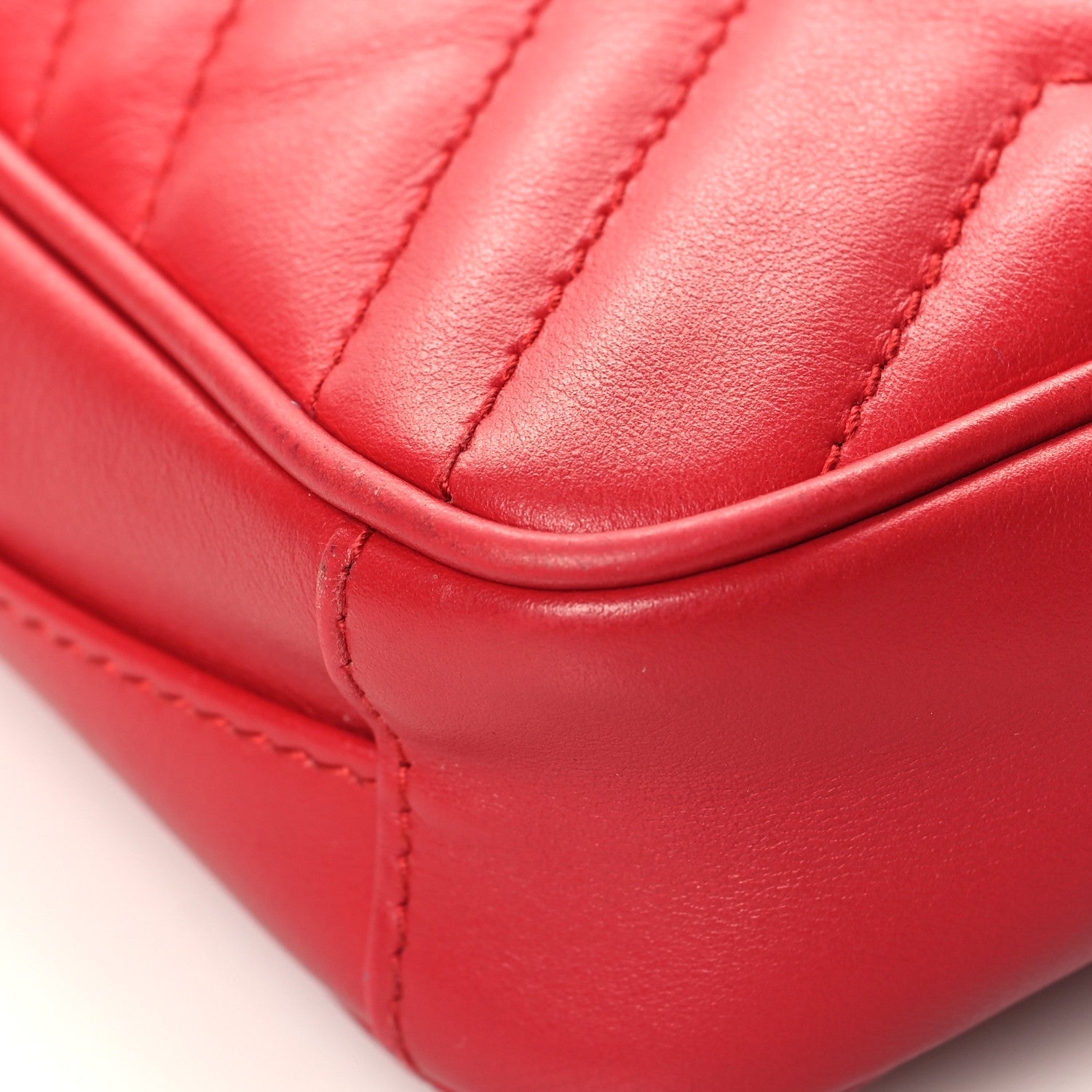 Gucci Calfskin Matelasse Mini GG Marmont Crossbody Bag Hibiscus Red 11 of 15
