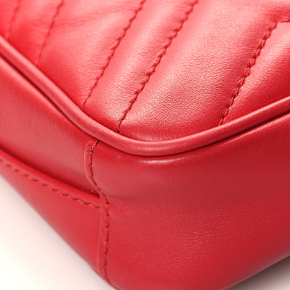 Gucci Calfskin Matelasse Mini GG Marmont Crossbody Bag Hibiscus Red 11 of 15