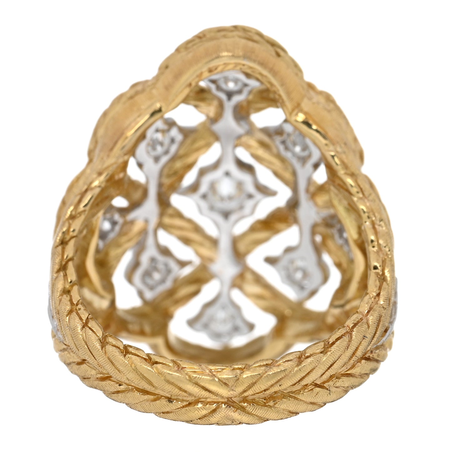 18K Yellow White Gold Diamond Etoilee Ring 51 5.75