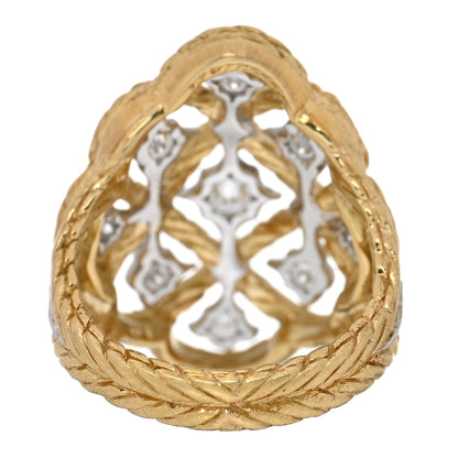 Buccellati 18K Yellow White Gold Diamond Etoilee Ring 51 5.75 4 of 5