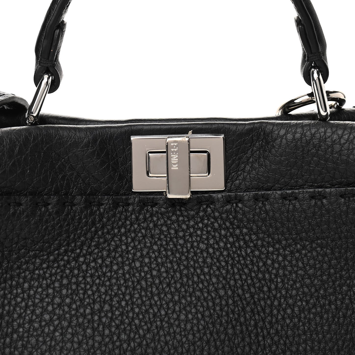 Cuoio Romano Selleria Bi-Color Mini Peekaboo Iconic Satchel Black Mou