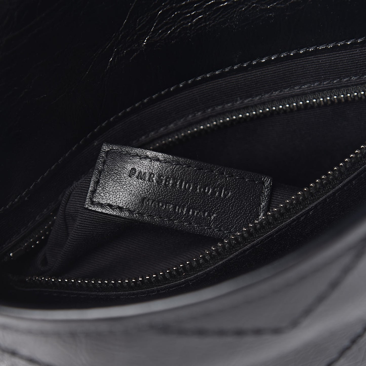 Crinkled Calfskin Matelasse Monogram Niki Chain Wallet Black