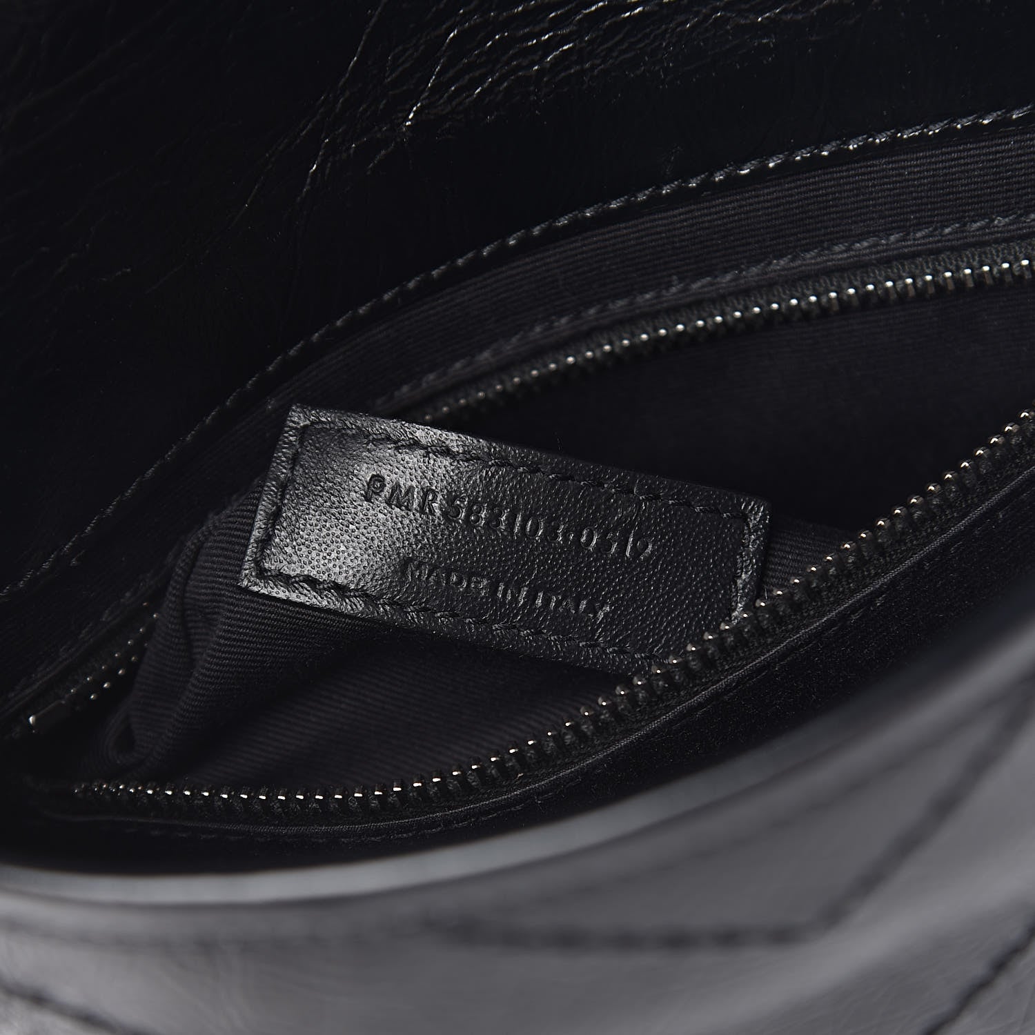 Saint Laurent Crinkled Calfskin Matelasse Monogram Niki Chain Wallet Black 7 of 10