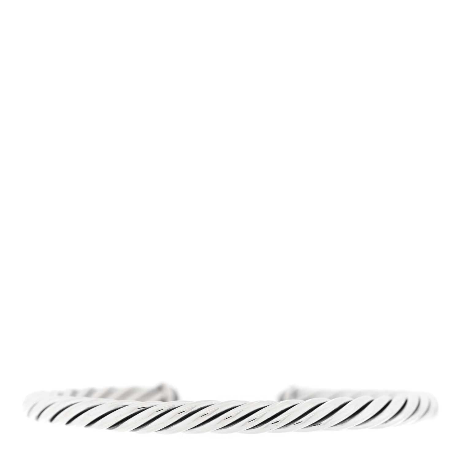 David Yurman Sterling Silver 14K Yellow Gold Hematite 6mm Cable Classic Cuff Bracelet 2 of 3