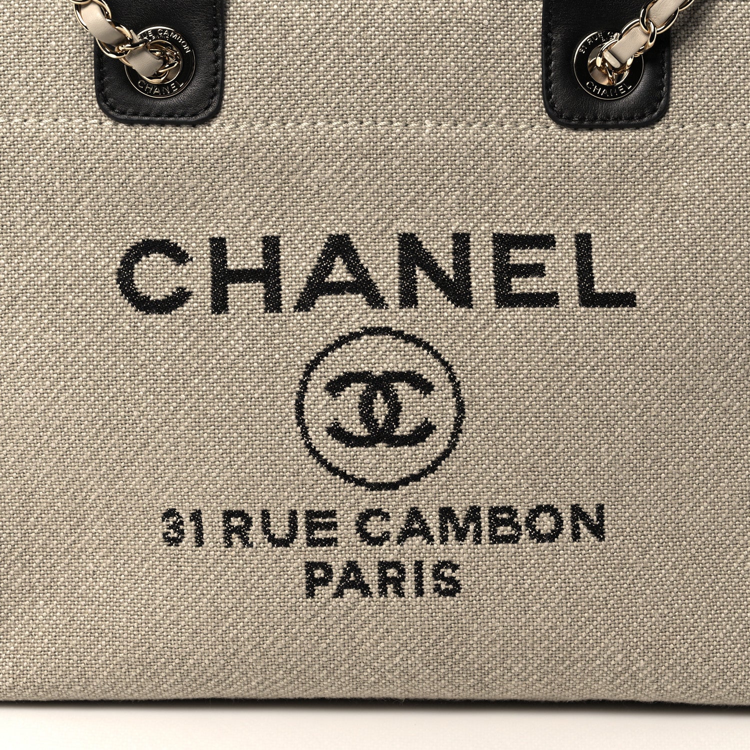 Chanel Mixed Fibers Small Deauville Tote Beige Black 9 of 11
