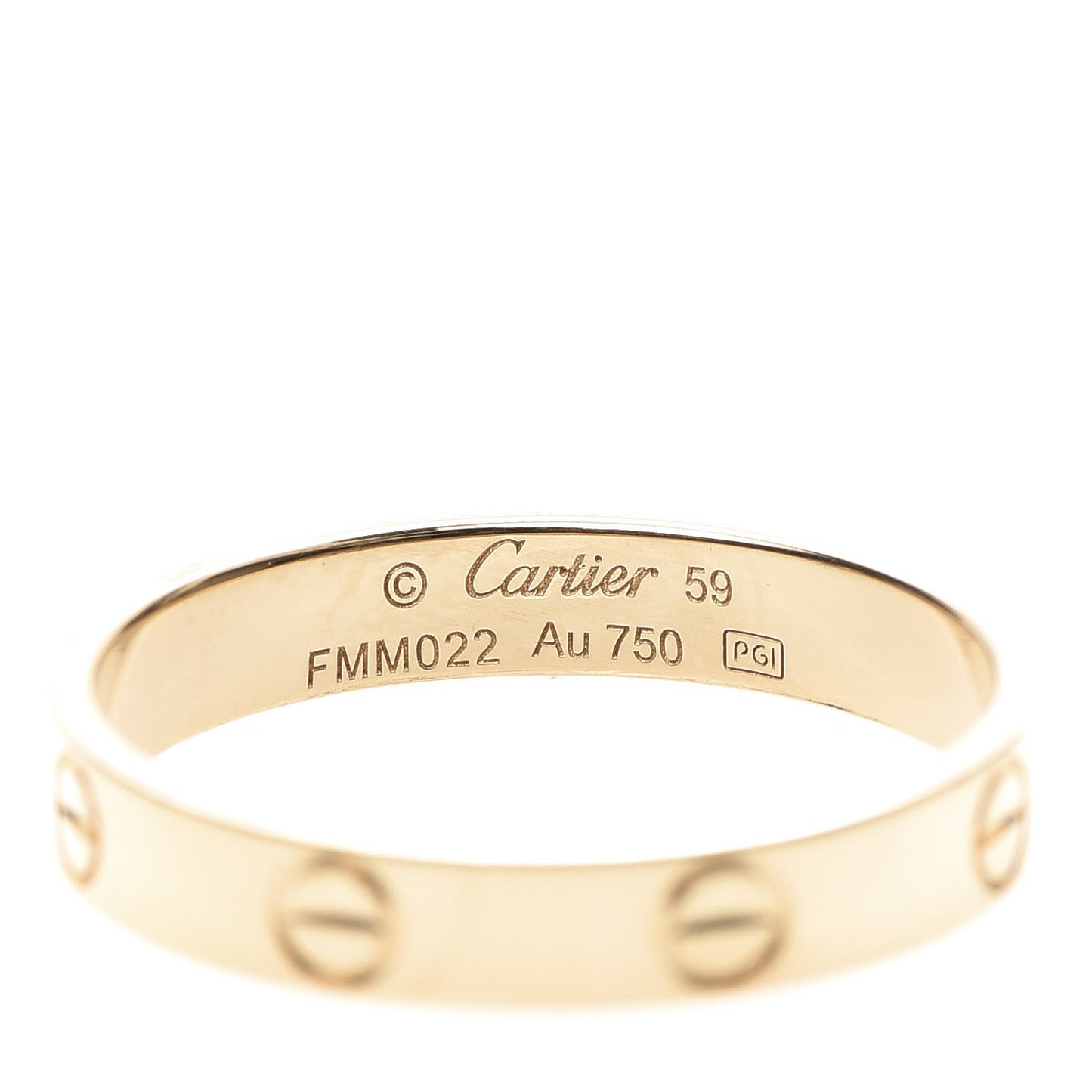 18K Yellow Gold 3.5mm LOVE Wedding Band Ring 59 8.75