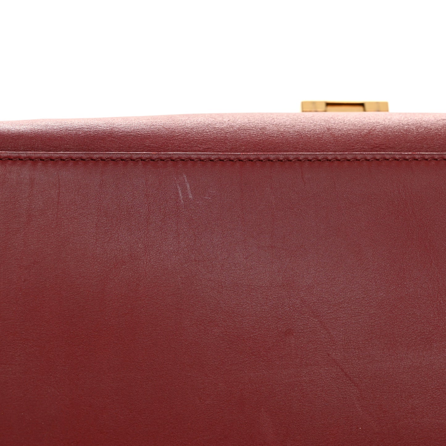 Smooth Calfskin Linen Medium Tri-Color Trapeze Burgundy
