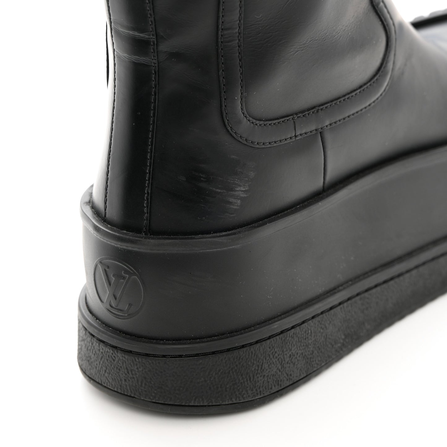 Calfskin Polar Flat Ankle Boots 39 Black