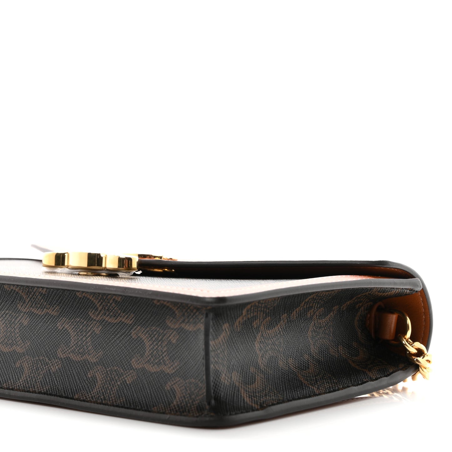 Triomphe Canvas Calfskin Margo Wallet on Chain Tan