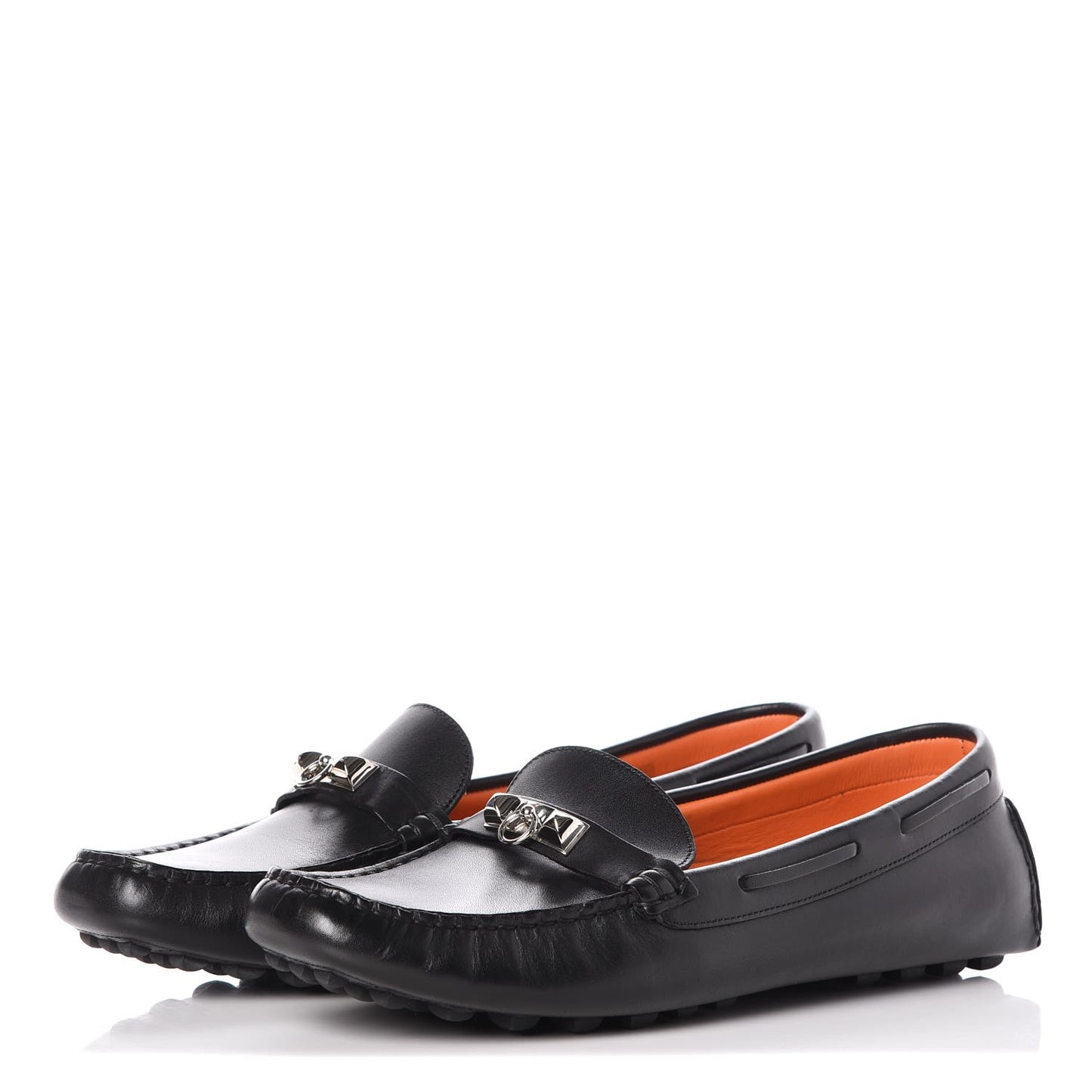 Supple Calfskin Womens Irving Driving Moccasin Loafers 41 Black