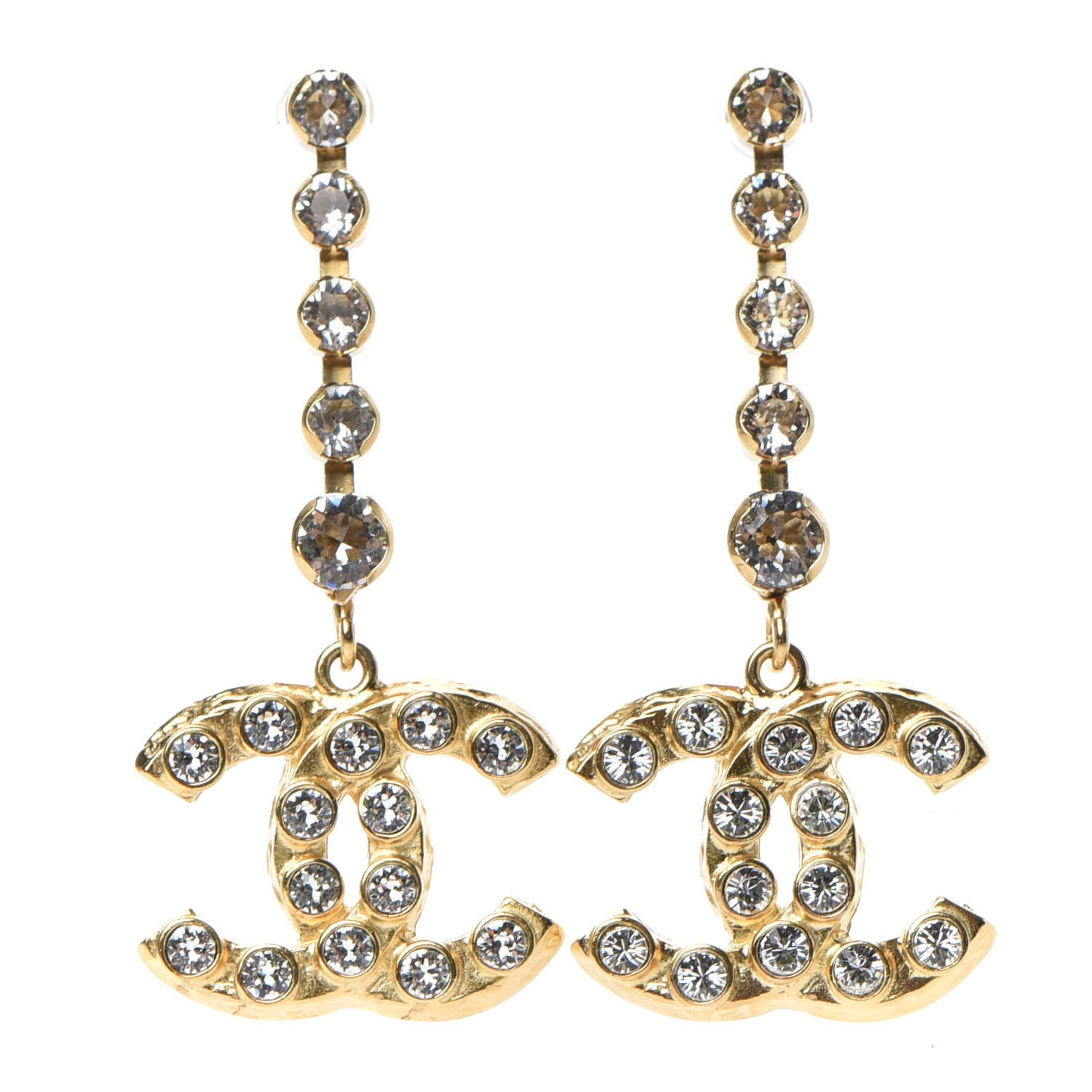CC Crystal Drop Earrings Gold