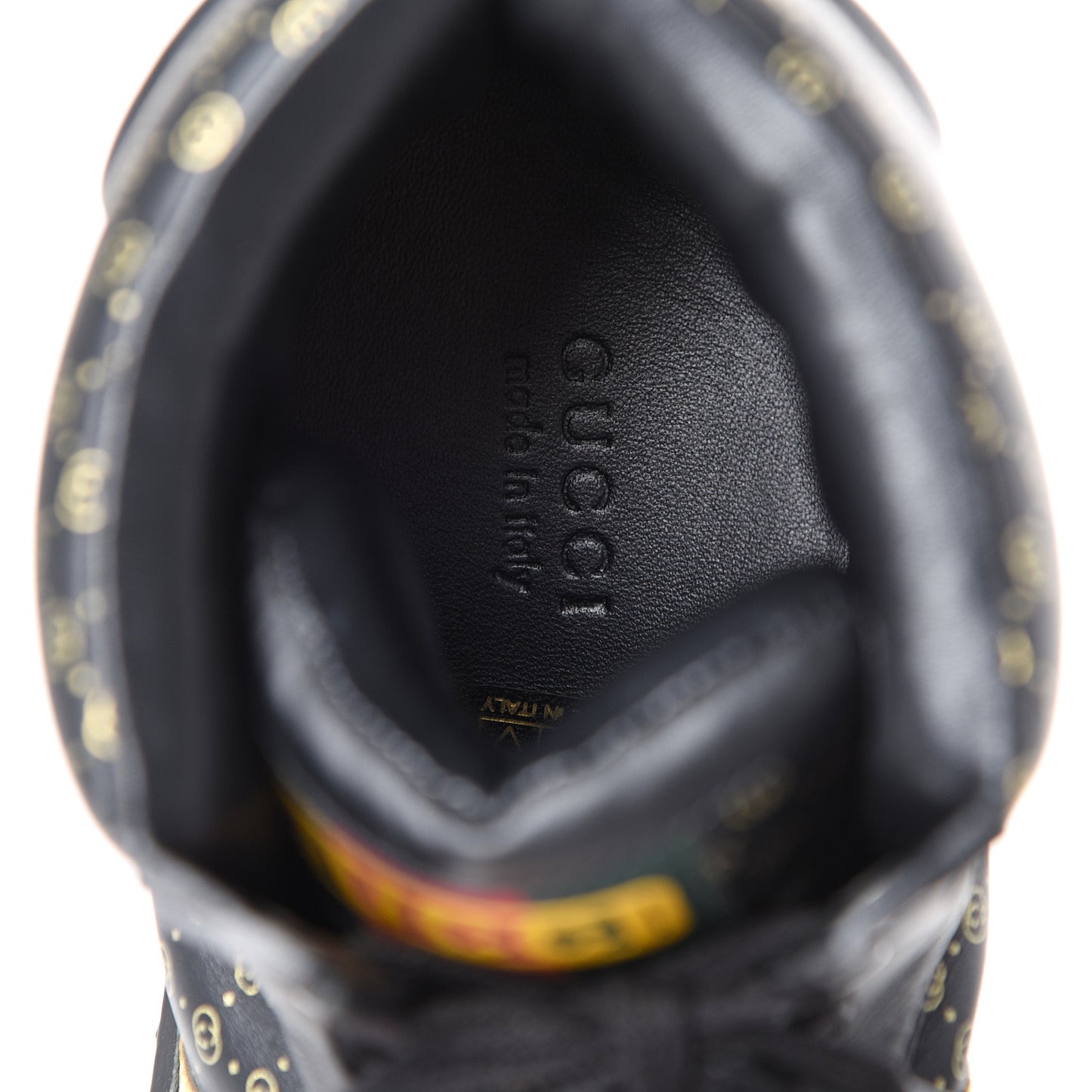 X DAPPER DAN Calfskin Laminated Ayers GG Micro Monogram Womens High Top Sneakers 38 Black