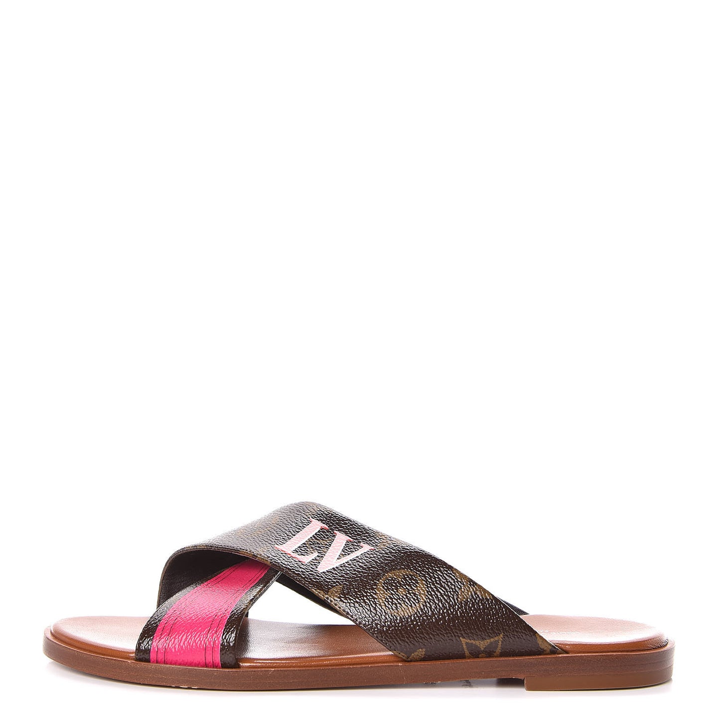 Monogram Panorama Flat Mules 38.5 Cacao