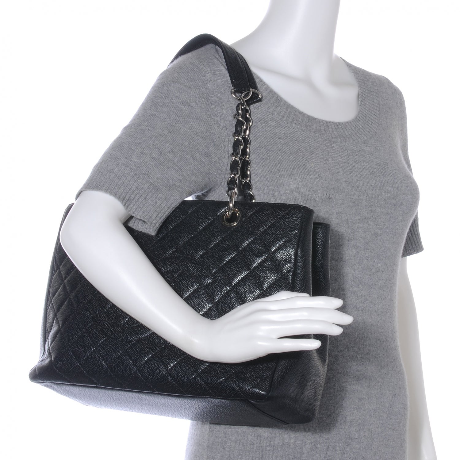 Chanel Caviar Grand Shopping Tote GST Black 2 of 7