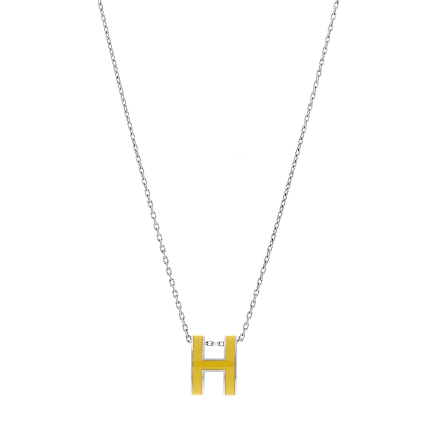 Palladium Pop H Pendant Necklace New Lime