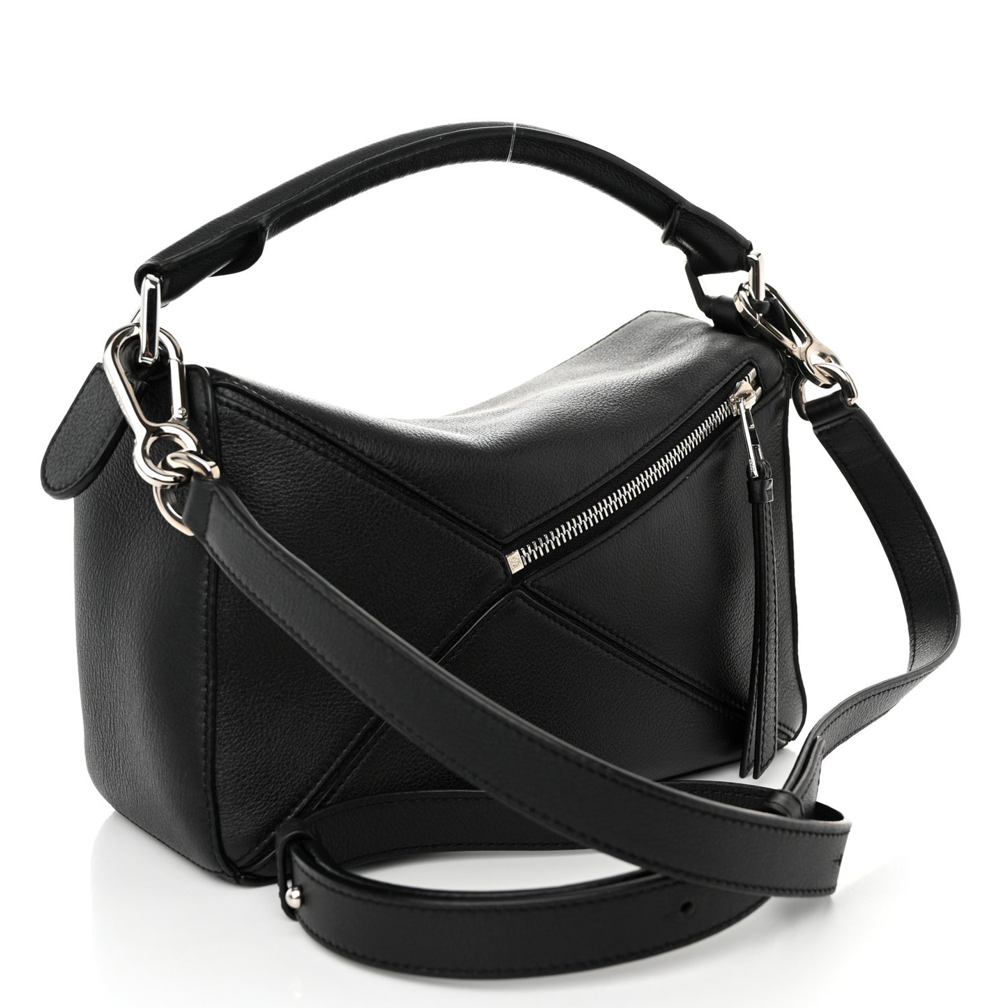 Calfskin Small Puzzle Bag Black