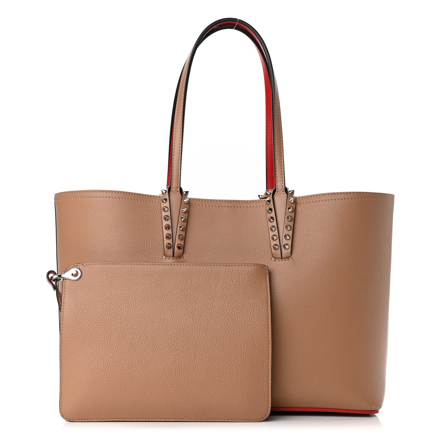 Calfskin Empire Spikes Small East West Cabata Tote Nude