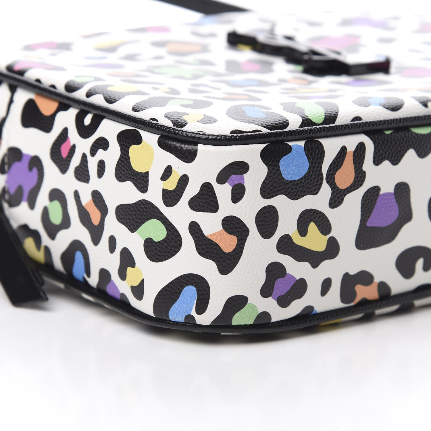 Saint Laurent Grain De Poudre Medium Classic Monogram Multicolor Leopard Print Camera Bag Black 10 of 11