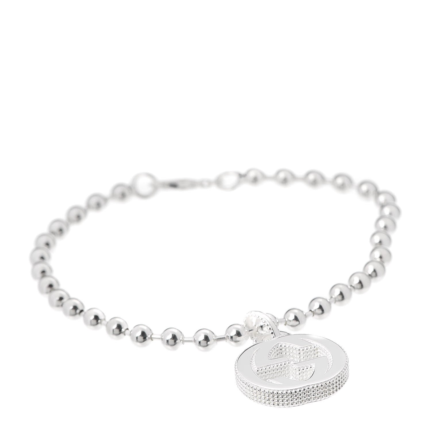 Gucci Sterling Silver Interlocking GG Charm Bracelet 1 of 6