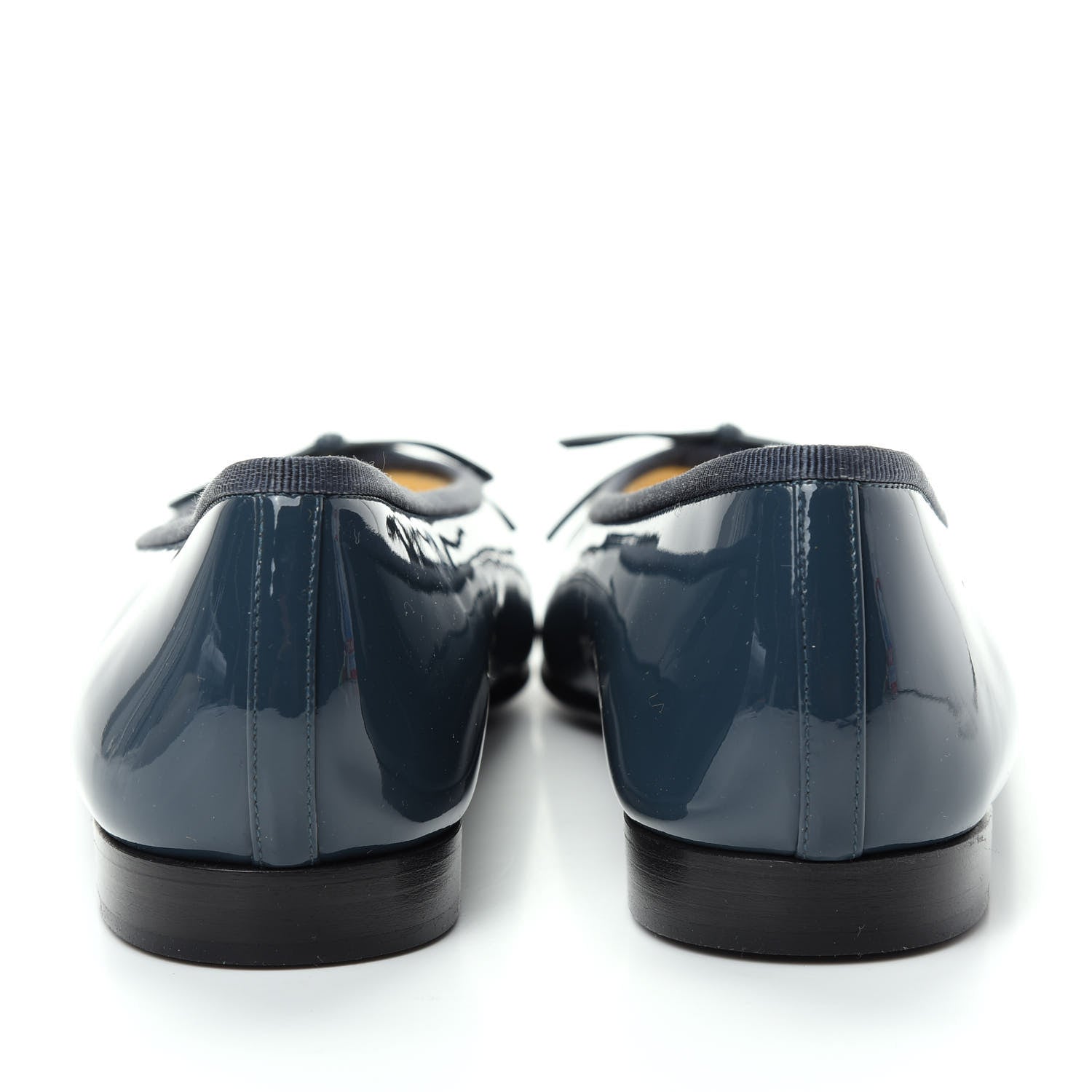 Chanel Patent CC Cap Toe Ballerina Flats 39 Navy 7 of 10