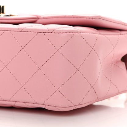 Chanel Lambskin Quilted Mini Rectangular Flap Pink 9 of 10