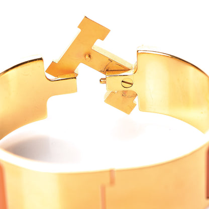 Hermes Enamel Wide Clic Clac H Bracelet GM Orange 5 of 6