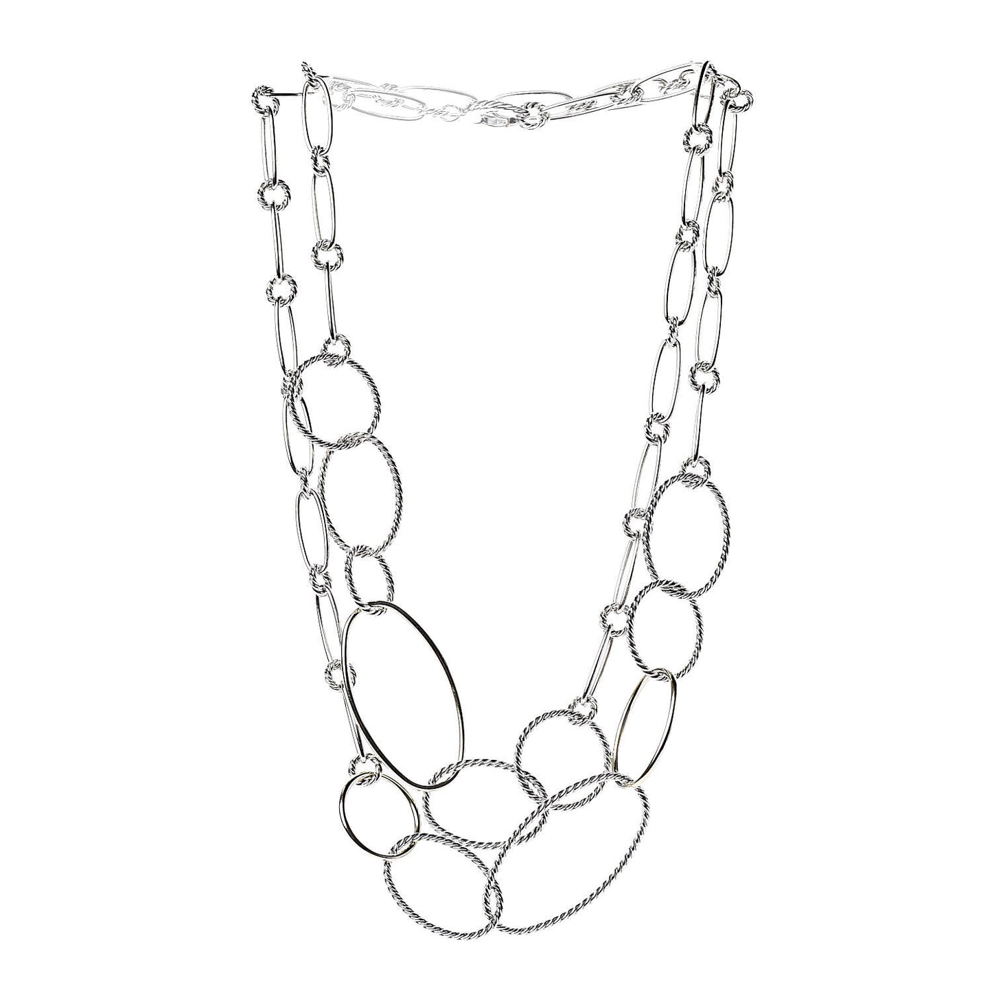 Sterling Silver 18K Yellow Gold Mobile Link Necklace