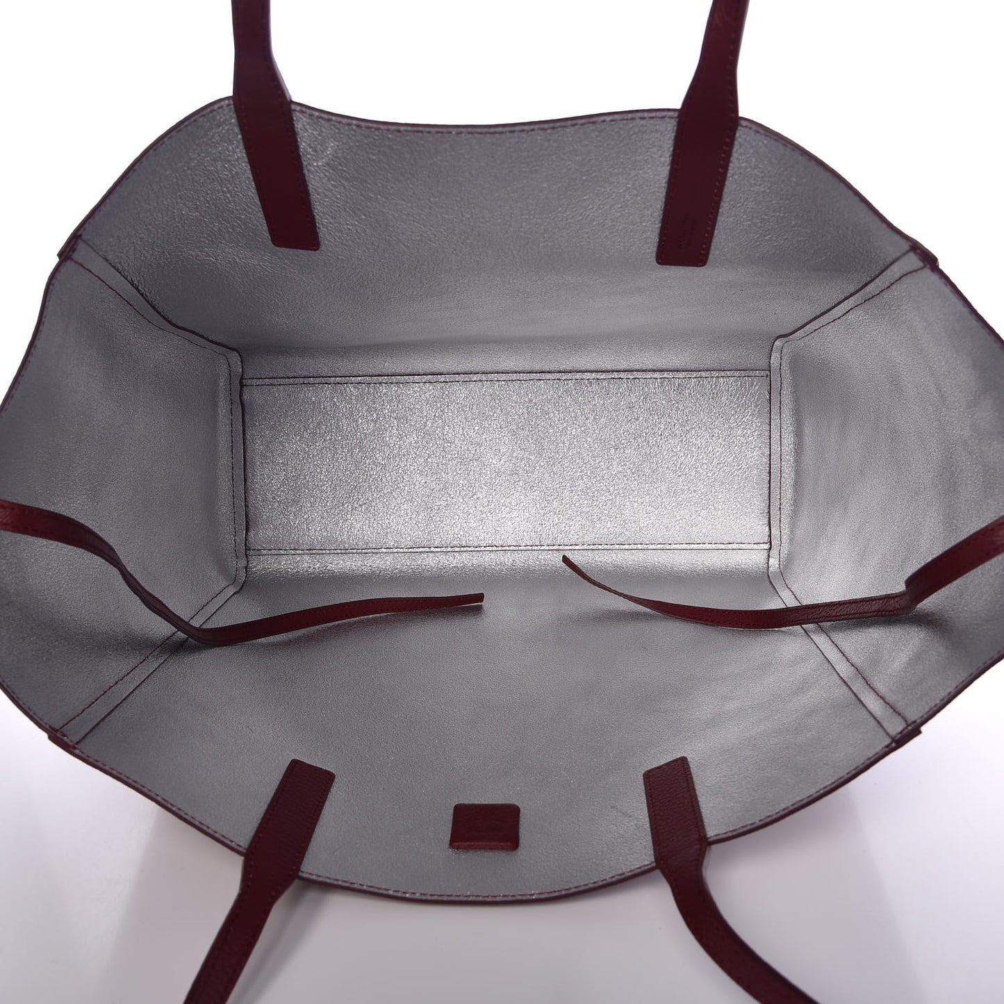 Grained Calfskin Medium Reversible Wandel Tote Ruby Tan
